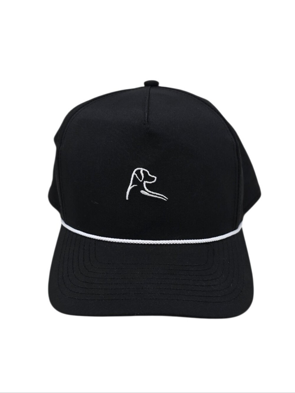 Rhoback Performance Golf Rope Hat Black Snapback Stretch OS Dog Logo